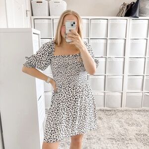 Reformation Elle Mini Dress Ocelot